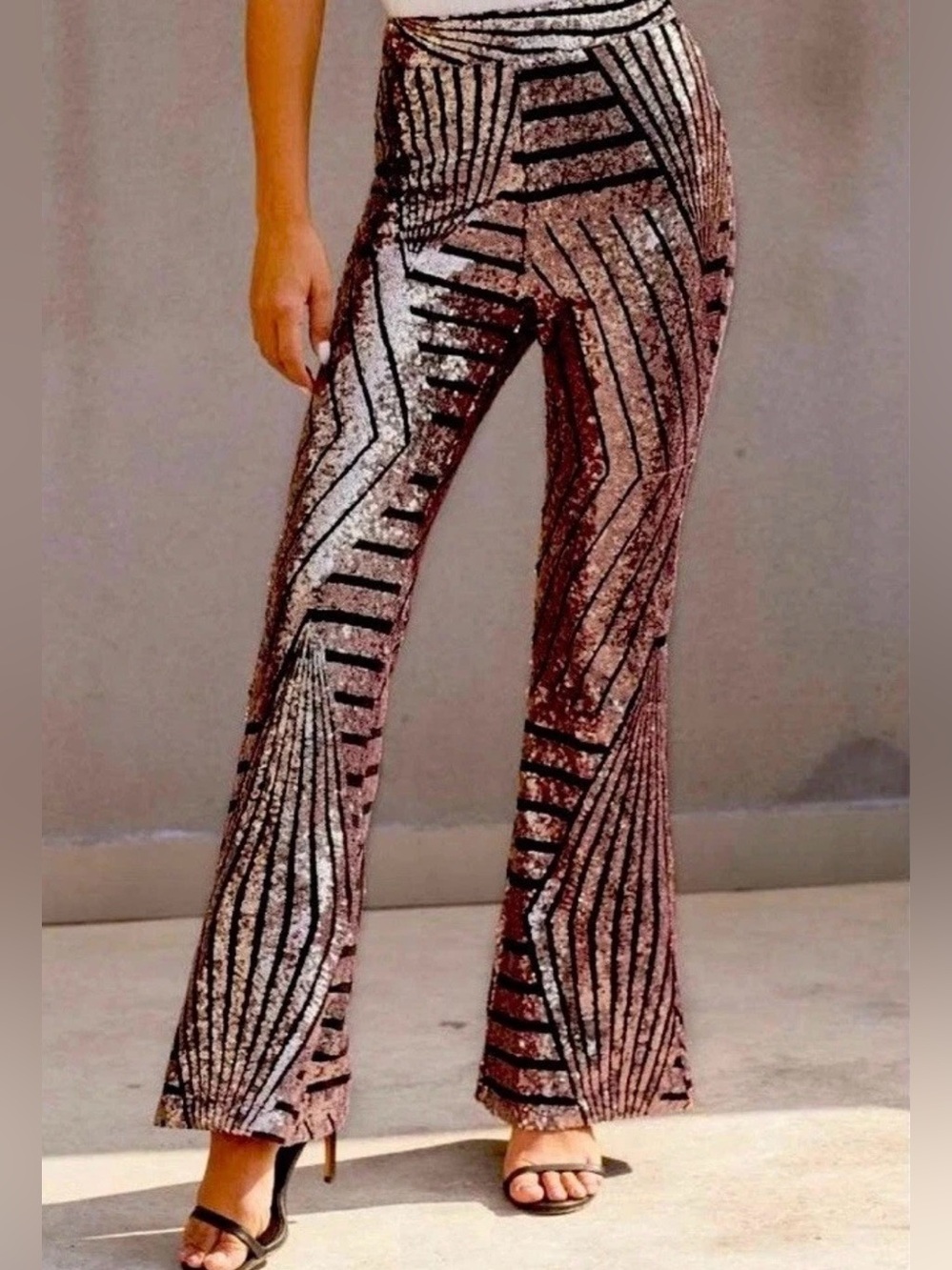 C+D+M The Darla Pant XL Champagne Sequin Pant Perfect Concert Party NWT